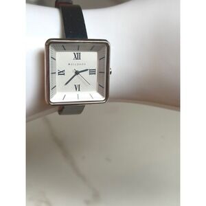Silpada Designs Square Face Watch Stainless Steel Blue Strap w/ New Battery